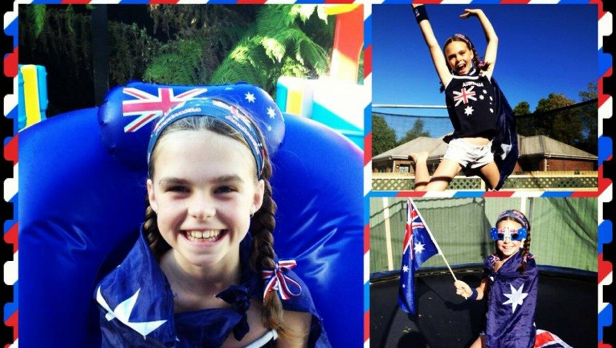Winning photo of Isabella Dwyer aged 10 getting into the Australia Day spirit. Submitted by Paula Dwyer.