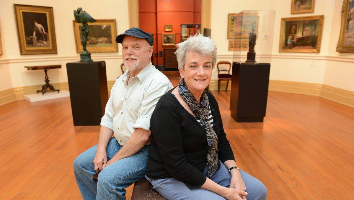Drew Hopkins and Jill Wheeler from Melbourne at the Art Gallery of Ballarat yesterday. PICTURE: ADAM TRAFFORD