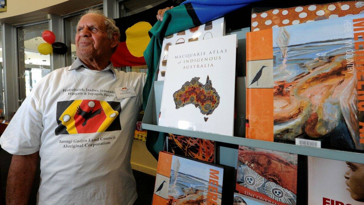 Moving forward: Murray Harrison with the library’s new indigenous collection. PICTURE: JEREMY BANNISTER 