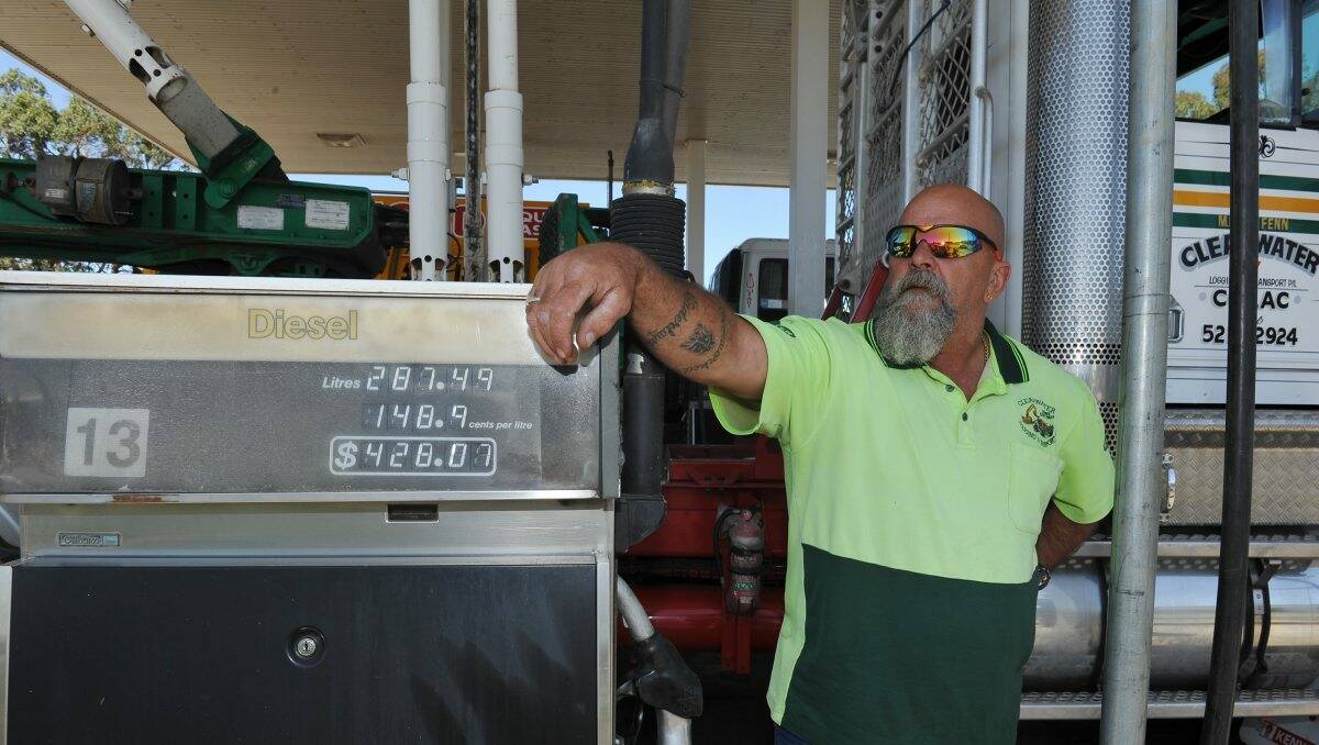 Truck driver Garry Cotter has not experienced any problems due to the diesel shortage so far but says not all was good news at the depot. PICTURE: LACHLAN BENCE