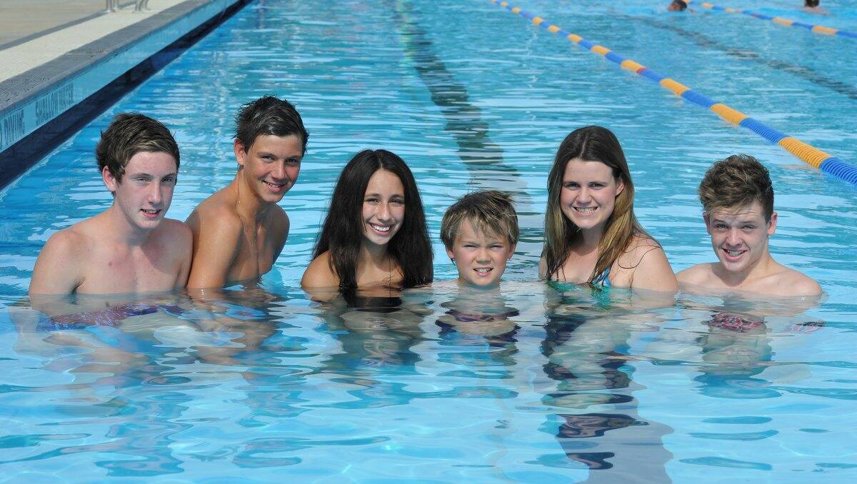 Michael Rodger, Matt Jenkins, Stephanie Brentnall, Darcy Williams, Danielle Anstis and Matthew Snibson are in full training for the upcoming Victorian Country Swimming Championships.