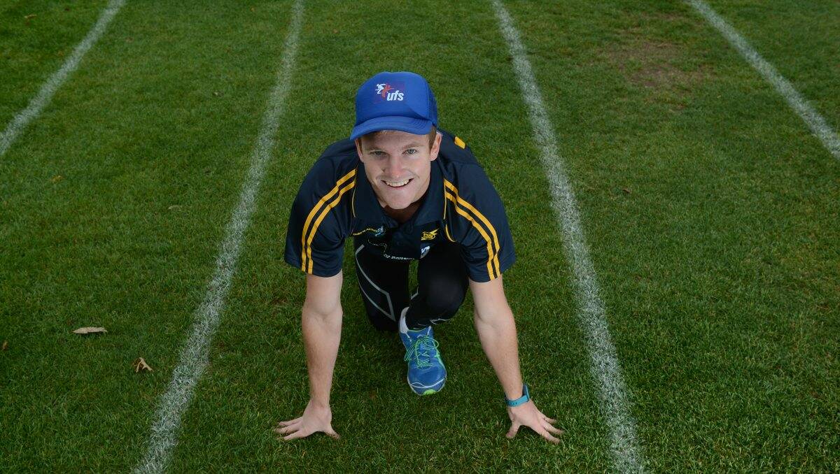 Matt Wiltshire gets set for his Stawell Gift mission.