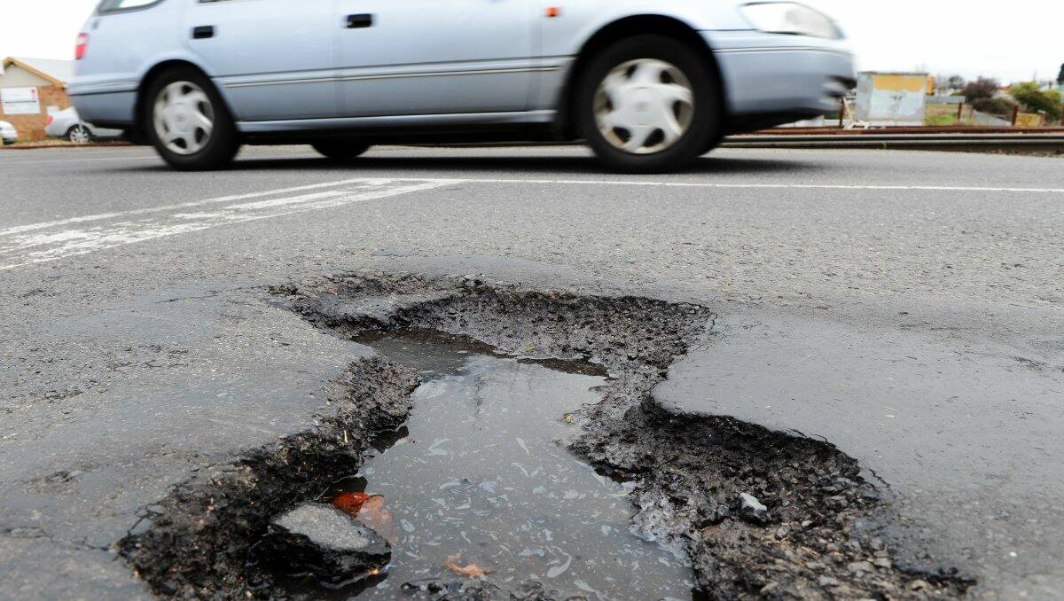Disrepair: A pothole in Doveton Street.
