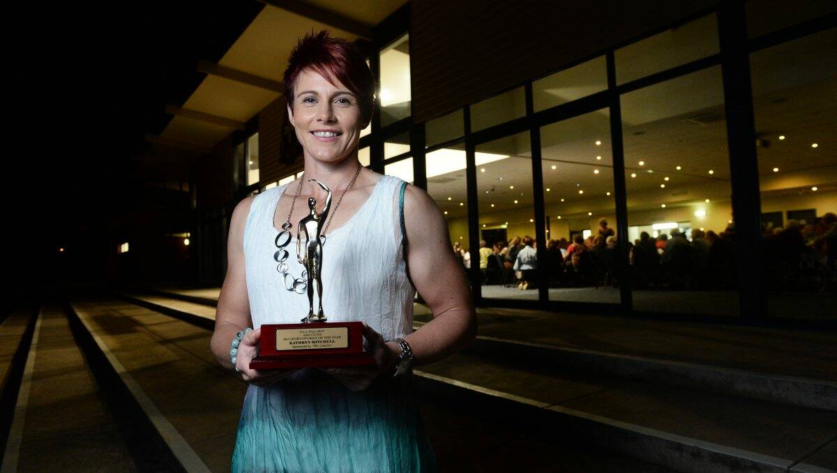WINNER: Kathryn Mitchell after being named the Ballarat Sportswoman of the Year last night. PICTURE: ADAM TRAFFORD