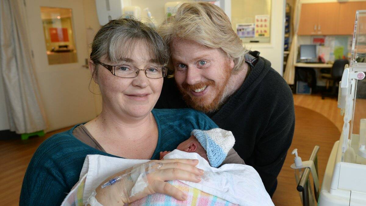 PROUD: Vanessa Fraser and Bryan Cameron welcomed young William Murray yesterday. PICTURE: ADAM TRAFFORD