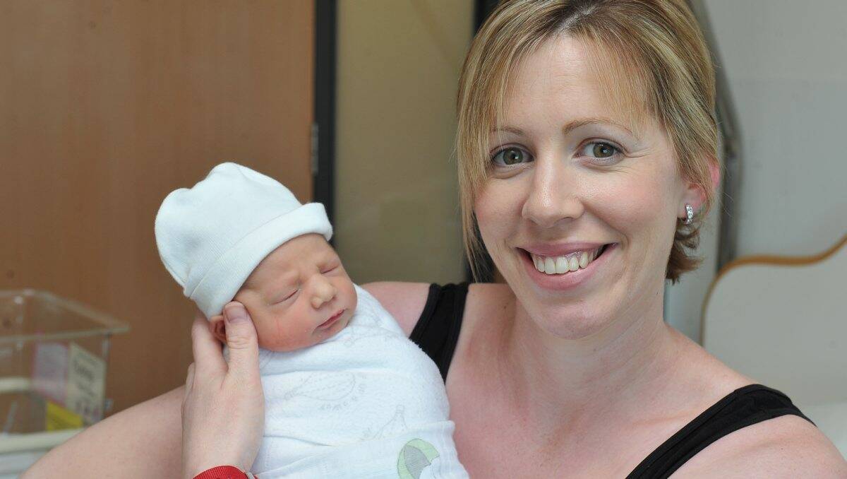 CUTE: First-time mum Bridget Franc with her daughter Audrey who was born at St John of God Hospital on January 29.